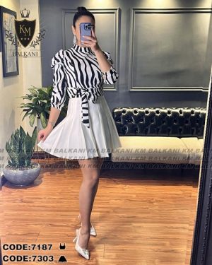 شومیز پشت گره ای طرح زبرا
